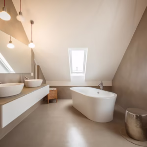 Betongväggar badrum